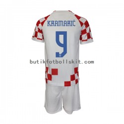 Kroatien Kramaric 9 Barn Hemma Matchtröja World Cup 2022 Kortärmad