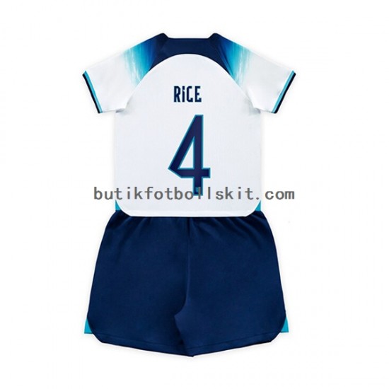 England Rice 4 Barn Hemma Matchtröja World Cup 2022 Kortärmad