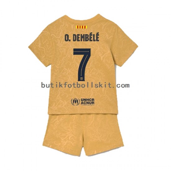 FC Barcelona Ousmane Dembele 7 Barn Borta Matchtröja 2022/23 Kortärmad