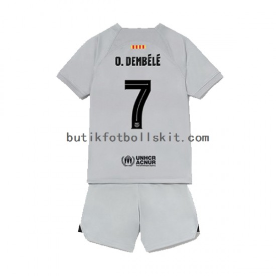 FC Barcelona Ousmane Dembele 7 Barn Tredje Matchtröja 2022/23 Kortärmad