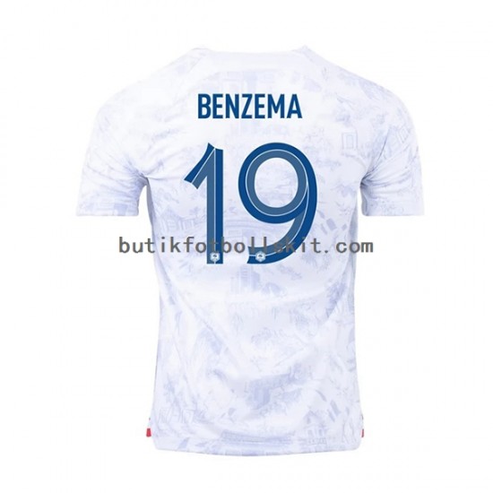 Frankrike Benzema 19 Män Borta Matchtröja World Cup 2022 Kortärmad