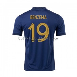 Frankrike Benzema 19 Män Hemma Matchtröja World Cup 2022 Kortärmad