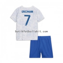 Frankrike Griezmann 7 Barn Borta Matchtröja World Cup 2022 Kortärmad
