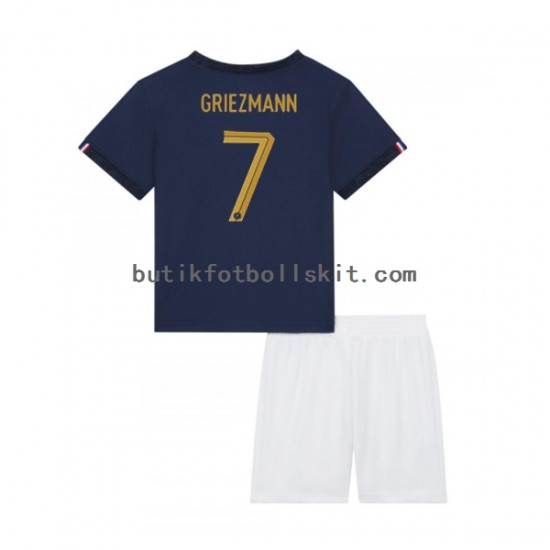 Frankrike Griezmann 7 Barn Hemma Matchtröja World Cup 2022 Kortärmad