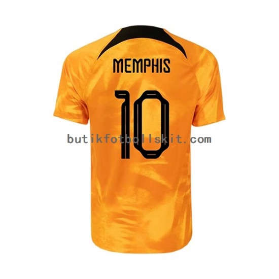 Nederländerna Memphis 10 Män Hemma Matchtröja World Cup 2022 Kortärmad