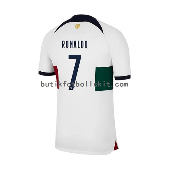 Portugal Ronaldo 7 Män Borta Matchtröja World Cup 2022 Kortärmad