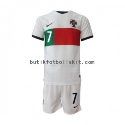 Portugal Ronaldo 7 Barn Borta Matchtröja World Cup 2022 Kortärmad