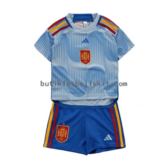 Spanien Barn Borta Matchtröja World Cup 2022 Kortärmad