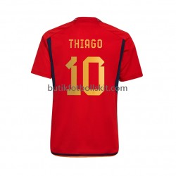 Spanien Thiago 10 Män Hemma Matchtröja World Cup 2022 Kortärmad