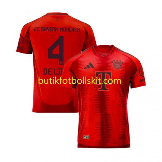 FC Bayern München Matthijs de Ligt 4 Män Hemma Matchtröja 2024/25 Kortärmad
