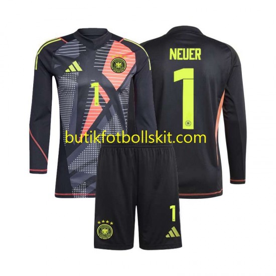 Tyskland Manuel Neuer 1 Målvakt Barn Hemma Matchtröja Euro 2024 Långärmad