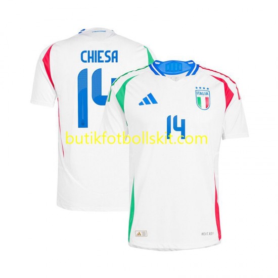 Italien Chiesa 14 Män Borta Matchtröja Euro 2024 Kortärmad