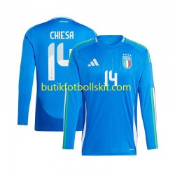 Italien Chiesa 14 Män Hemma Matchtröja Euro 2024 Långärmad