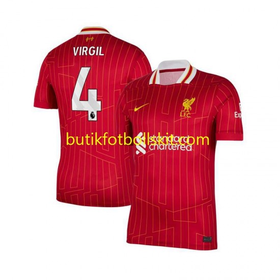 Liverpool Virgil van Dijk 4 Män Hemma Matchtröja 2024/25 Kortärmad